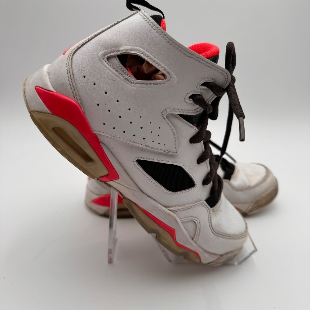 Jordan Flight Club 91 Kids White Black Infrared Basketball Shoes 555472-102 - Picture 2 of 16